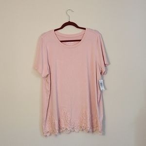Torrid Super Soft Pink Lace Tee